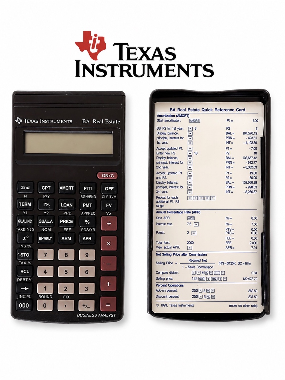 Texas Instruments Calculator Business Analyst Real‎ Estate Business Compact Case